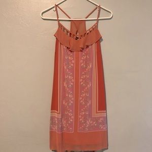 Lauren Conrad mini floral ruffle racerback dress